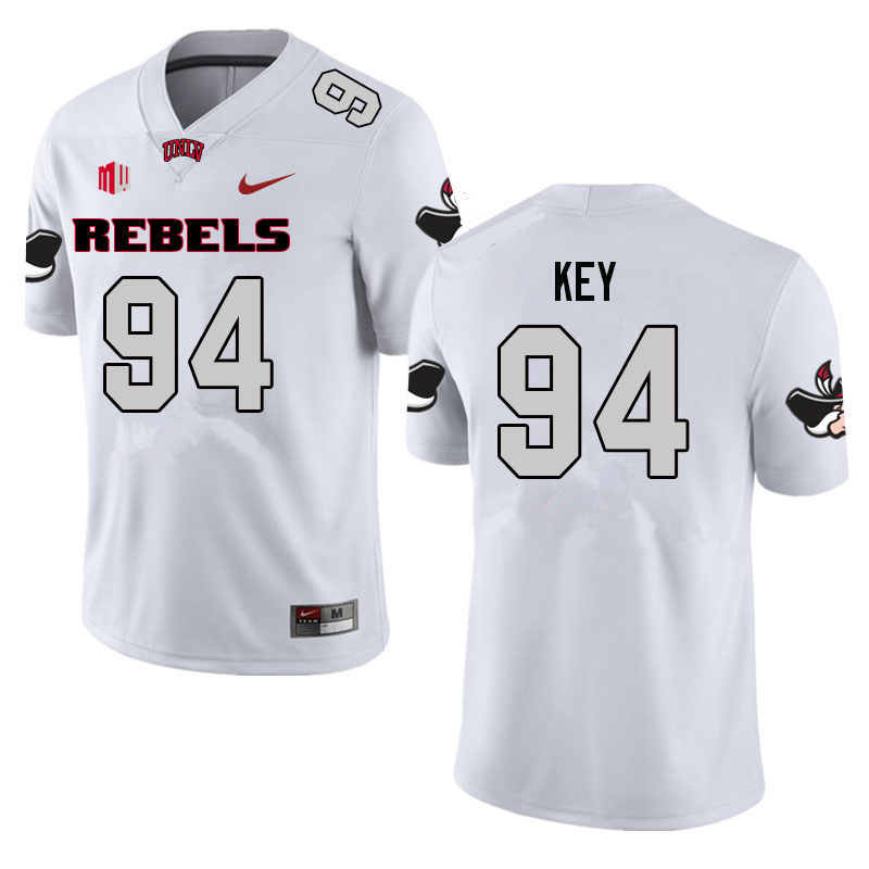 Men #94 Ben Key UNLV Rebels College Football Jerseys Sale-White - Click Image to Close
